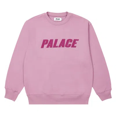 Pre-owned Palace Iridescent Appliqué Crew 'ultra Mauve' In Purple