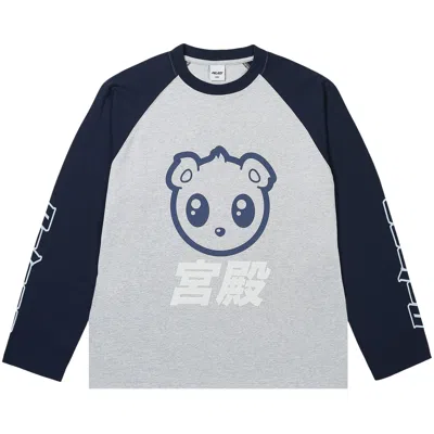Pre-owned Palace Kawaii Raglan Long-sleeve 'grey Marl' | Men's Size L In Gray