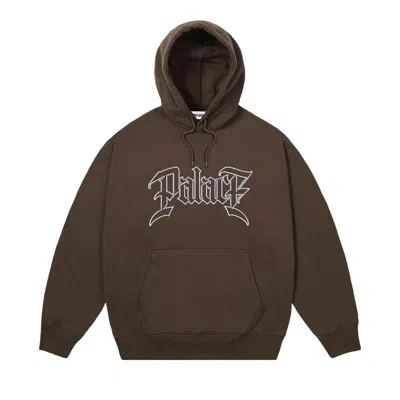 Pre-owned Palace Le Script Hood 'fox' | Brown | Men's Size L