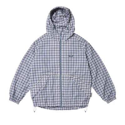Pre-owned Palace Lighter Shell Jacket 'blue Gingham Check' | Men's Size L