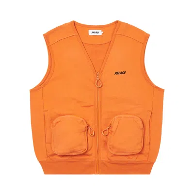 Pre-owned Palace London Sweat Gilet 'rust' In Orange
