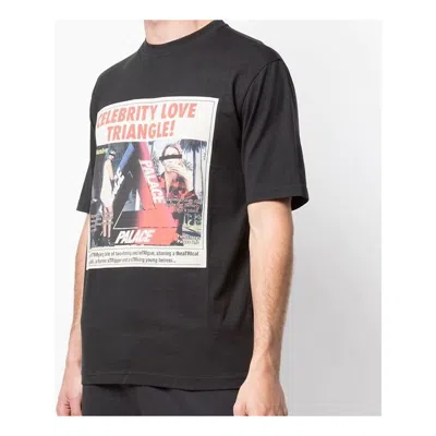 Palace Love Triangle Printing Short Sleeve Unisex Black