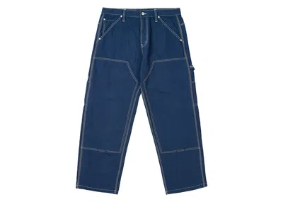 Pre-owned Palace Men's  10 oz Double Knee Pant In Navy Blue