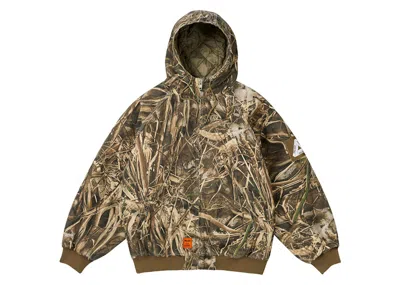 Pre-owned Palace Men's  10 oz Hooded Jacket In Realtree In Brown