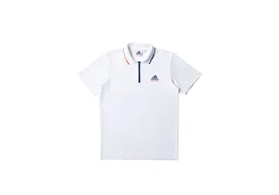 Pre-owned Palace Men's  Adidas On Court Jacquard Polo Shirt In White