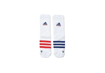 Pre-owned Palace Men's  Adidas On Court Socks In White/red/dark Blue
