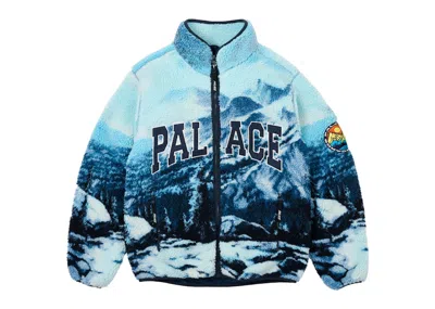 Pre-owned Palace Men's  Appalachian Funnel Fleece Palaska In Blue