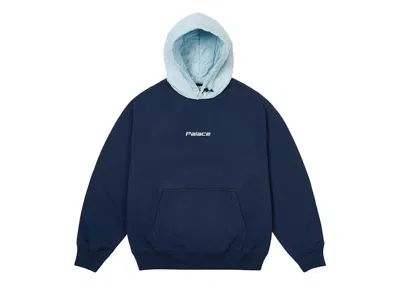 Pre-owned Palace Men's  Baffled Font Hoodie In Navy Blue