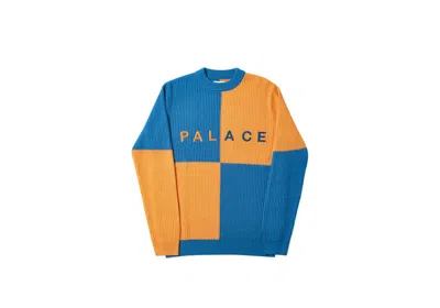 Pre-owned Palace Men's  Battonberg Knit In Orange/blue