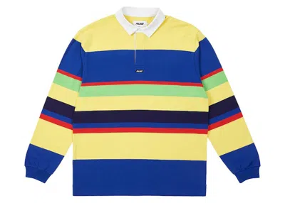 Pre-owned Palace Men's  Big Stripe Rugby Shirt Top In Yellow