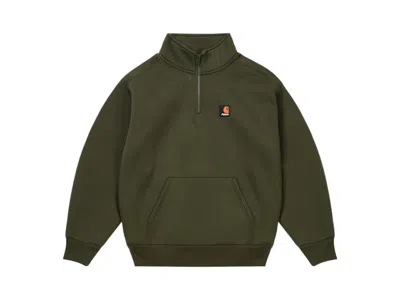 Pre-owned Palace Men's  Carhartt Wip Carlux 1/2 Zip Sweatshirt In Plant