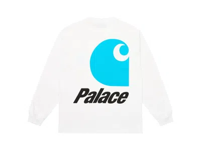 Pre-owned Palace Men's  Carhartt Wip Logo Longsleeve In White