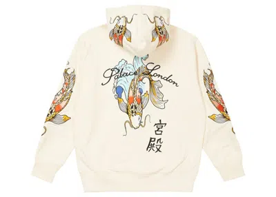 Pre-owned Palace Men's  Carp Zip Hoodie In Bone White