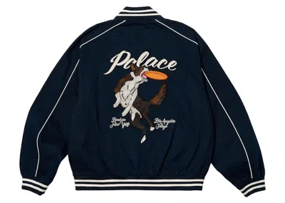 Pre-owned Palace Men's  Catch It Bomber Jacket In Navy Blue
