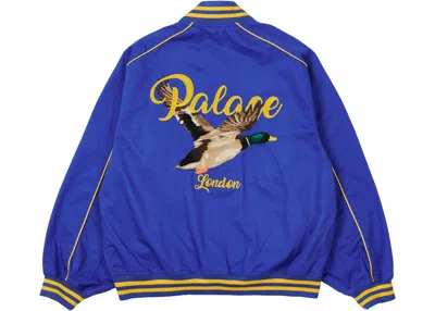 Pre-owned Palace Men's  Chain Stitch Bomber Jacket In Blue