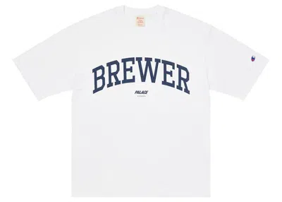 Pre-owned Palace Men's  Champion Shop Brewer T-shirt In London White