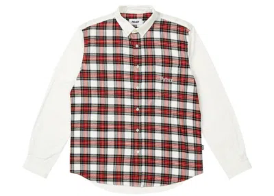 Pre-owned Palace Men's  Check Panel Chambray Shirt In White
