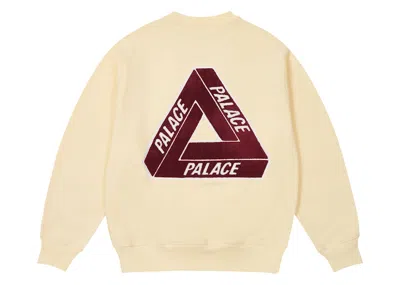 Pre-owned Palace Men's  Chenille Triferg Crew In Soft White