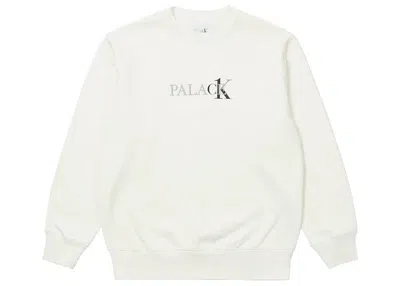 Pre-owned Palace Men's  Ck1 Crew In Star White