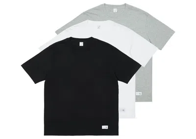 Pre-owned Palace Men's  Ck1 Short Sleeve Crew Neck Tee Shirt (3 Pack) In White/light Grey Heather/black In Multi