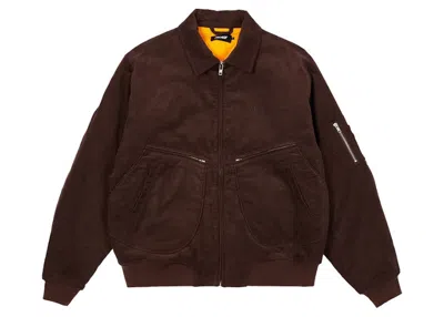 Pre-owned Palace Men's  Cord Ma1 Jacket In Brown