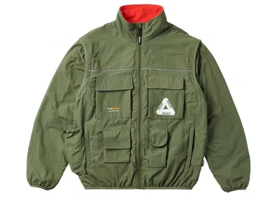 Pre-owned Palace Men's  Cordura Rs Zip Off Jacket In Olive In Green
