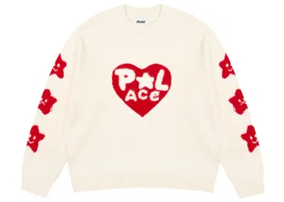 Pre-owned Palace Men's  Cosy Knit (fw24) In Soft White