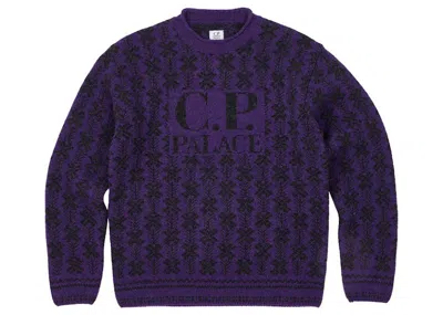 Pre-owned Palace Men's  C.p. Company Lambswool Knit In Purple