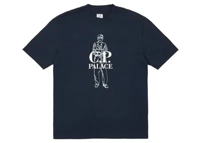 Pre-owned Palace Men's  C.p. Company Logo T-shirt In Navy Blue