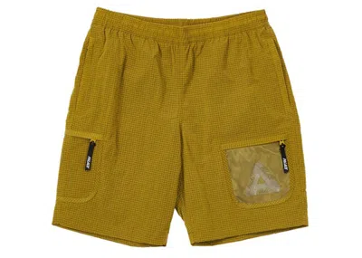 Pre-owned Palace Men's  Cripstop Grid Shorts In Yellow
