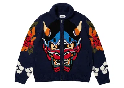 Pre-owned Palace Men's  Demon Cowichan Knit In Blue