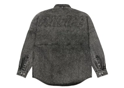 Pre-owned Palace Men's  Denim Bossy Shirt In Washed Black