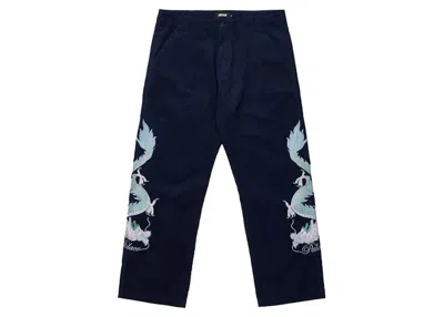 Pre-owned Palace Men's  Double Dragon Tour Plain Pant In Navy Blue