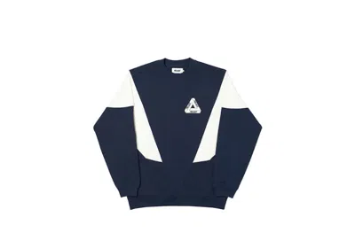 Pre-owned Palace Men's  Droppeth Crew In Navy Blue/white In Multi