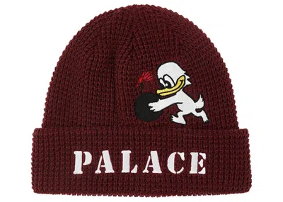 Pre-owned Palace Men's  Duck Bomb Beanie In Wine In Burgundy