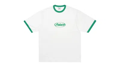 Pre-owned Palace Men's  Elipse Ringer T-shirt In White