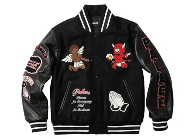 Pre-owned Palace Men's  Fallen Angels Varsity Jacket In Black