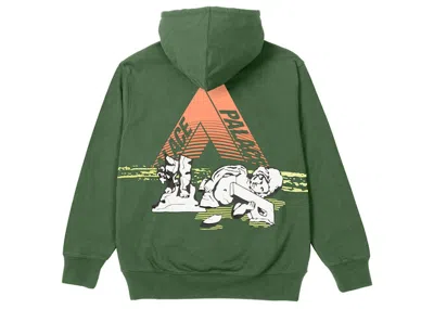 Pre-owned Palace Men's  Fallen City Hoodie In Green