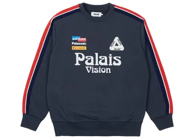Pre-owned Palace Men's  Flag Stripe Crew In Navy Blue