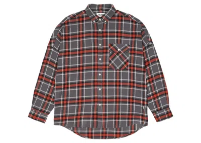 Pre-owned Palace Men's  Flannel Drop Shoulder Shirt In Grey