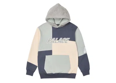 Pre-owned Palace Men's  Fleeced Hoodie In Blue/peach