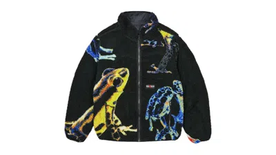 Pre-owned Palace Men's  Frogger Reversible Fleece Jacket In Black