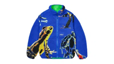 Pre-owned Palace Men's  Frogger Reversible Fleece Jacket In Blue