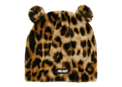 Pre-owned Palace Men's  Furry Ears Nein Cuff Beanie In Leopard