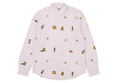 Pre-owned Palace Men's  Garfield Boojie Shirt In Pink/white In Multi