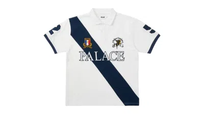 Pre-owned Palace Men's  Geezer Polo Shirt In White/navy Blue In Multi
