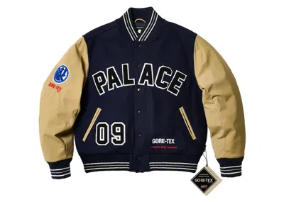 Pre-owned Palace Men's  Goretex Going Further Varsity Jacket In Navy Blue