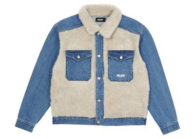 Pre-owned Palace Men's  Grizzly Denim Jacket In Stone Wash