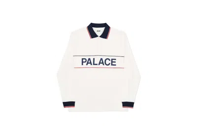 Pre-owned Palace Men's  Handle Longsleeve Polo Shirt In White