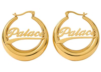 Pre-owned Palace Men's  Hoop Earrings In Gold Plated